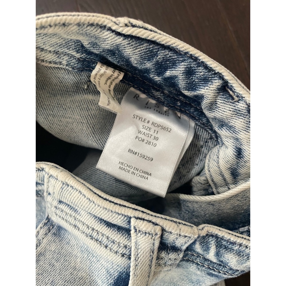 Risen Jeans Acid Wash Denim Joggers Light Blue Utility Pants RDP5652 Size 11 30 - Picture 6 of 8